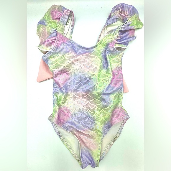 Lola and the Boys Sz 6 Mermaid Bow One Piece Swimsuit - Picture 3 of 6